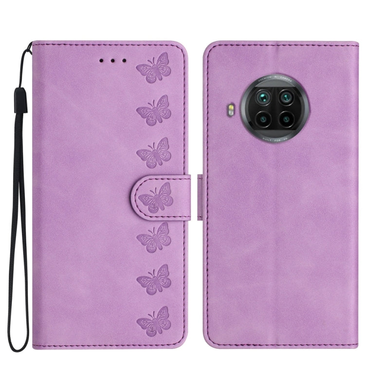 Seven Butterflies Embossed Leather Phone Case, For Xiaomi Redmi Note 9 5G / Note 9T, For Xiaomi Mi 10T Lite, For Xiaomi Mi 10T / 10T Pro, For Xiaomi Redmi 9A, For Xiaomi Redmi 9, For Xiaomi Redmi 9C, For Xiaomi Redmi Note 8T