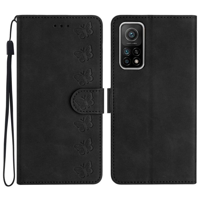 Seven Butterflies Embossed Leather Phone Case, For Xiaomi Redmi Note 9 5G / Note 9T, For Xiaomi Mi 10T Lite, For Xiaomi Mi 10T / 10T Pro, For Xiaomi Redmi 9A, For Xiaomi Redmi 9, For Xiaomi Redmi 9C, For Xiaomi Redmi Note 8T