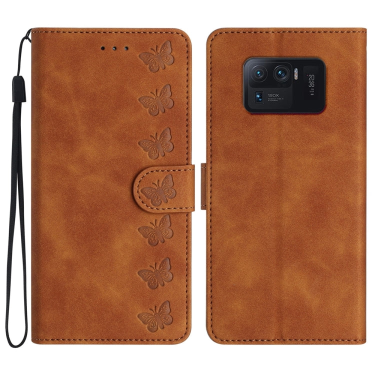 Seven Butterflies Embossed Leather Phone Case, For Xiaomi 11T / 11T Pro, For Xiaomi Redmi 10, For Xiaomi Mi 11 Ultra, For Xiaomi Mi 11 Pro, For Xiaomi Redmi Note 10 5G, For Xiaomi Redmi Note 10 4G, For Xiaomi Redmi Note 10 Pro, For Xiaomi Redmi K40