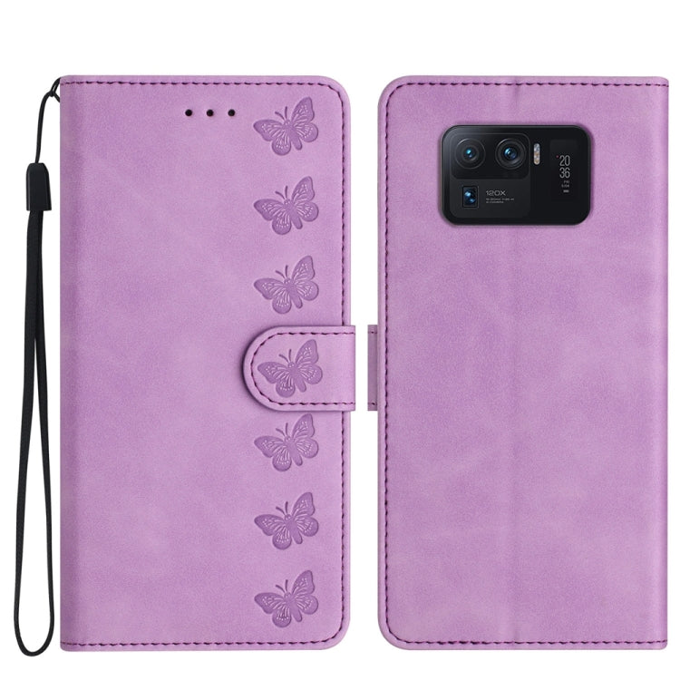 Seven Butterflies Embossed Leather Phone Case, For Xiaomi 11T / 11T Pro, For Xiaomi Redmi 10, For Xiaomi Mi 11 Ultra, For Xiaomi Mi 11 Pro, For Xiaomi Redmi Note 10 5G, For Xiaomi Redmi Note 10 4G, For Xiaomi Redmi Note 10 Pro, For Xiaomi Redmi K40