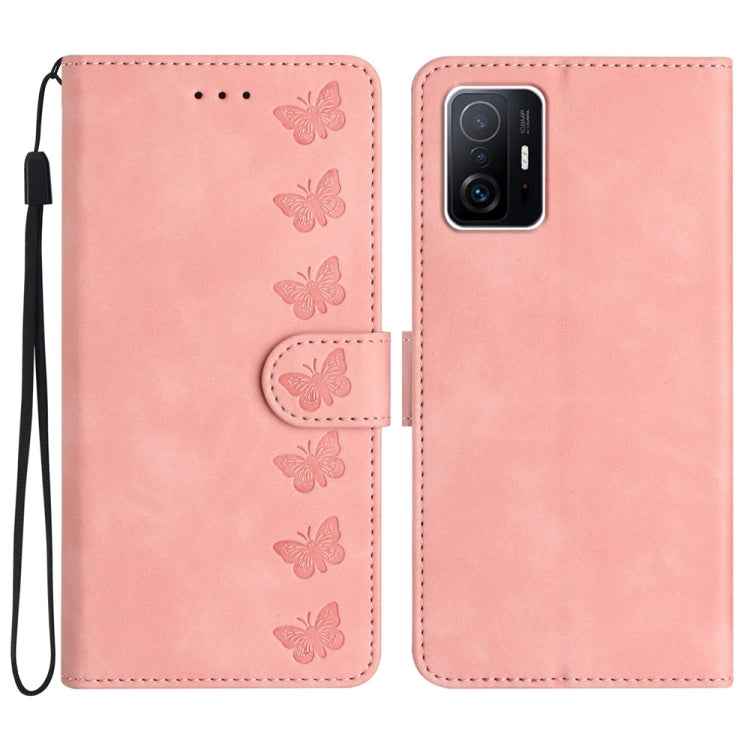 Seven Butterflies Embossed Leather Phone Case, For Xiaomi 11T / 11T Pro, For Xiaomi Redmi 10, For Xiaomi Mi 11 Ultra, For Xiaomi Mi 11 Pro, For Xiaomi Redmi Note 10 5G, For Xiaomi Redmi 9A, For Xiaomi Redmi 9, For Xiaomi Redmi 9C