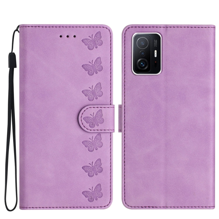 Seven Butterflies Embossed Leather Phone Case, For Xiaomi 11T / 11T Pro, For Xiaomi Redmi 10, For Xiaomi Mi 11 Ultra, For Xiaomi Mi 11 Pro, For Xiaomi Redmi Note 10 5G, For Xiaomi Redmi Note 10 4G, For Xiaomi Redmi Note 10 Pro, For Xiaomi Redmi K40
