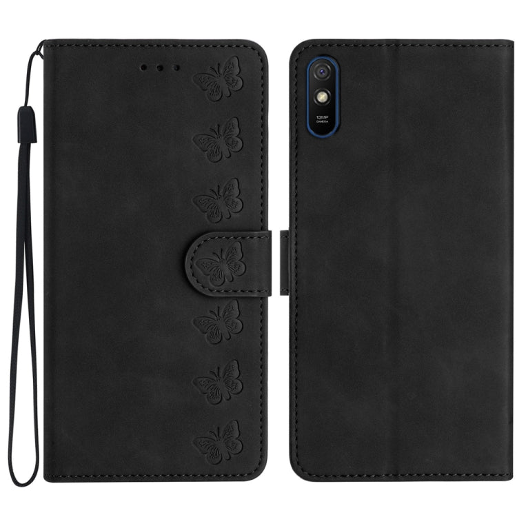 Seven Butterflies Embossed Leather Phone Case, For Xiaomi Redmi Note 9 5G / Note 9T, For Xiaomi Mi 10T Lite, For Xiaomi Mi 10T / 10T Pro, For Xiaomi Redmi 9A, For Xiaomi Redmi 9, For Xiaomi Redmi 9C, For Xiaomi Redmi Note 8T