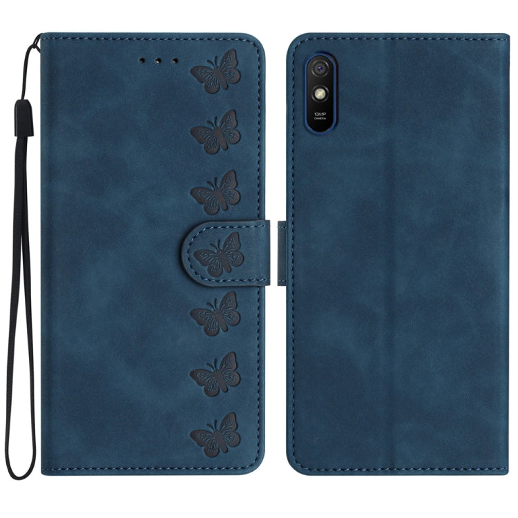 Seven Butterflies Embossed Leather Phone Case, For Xiaomi Redmi Note 9 5G / Note 9T, For Xiaomi Mi 10T Lite, For Xiaomi Mi 10T / 10T Pro, For Xiaomi Redmi 9A, For Xiaomi Redmi 9, For Xiaomi Redmi 9C, For Xiaomi Redmi Note 8T