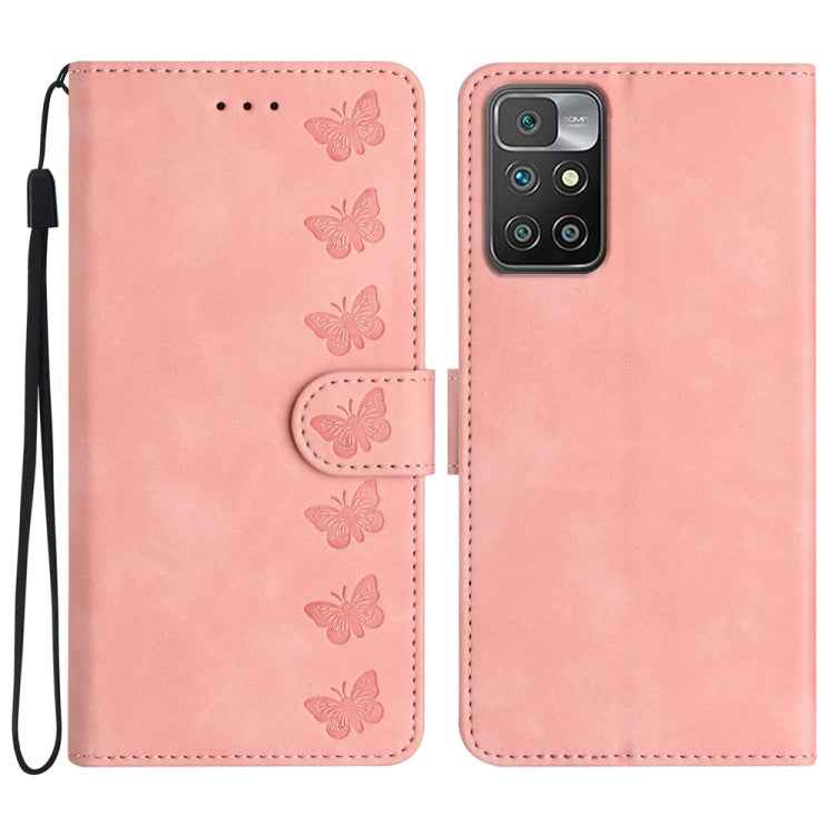 Seven Butterflies Embossed Leather Phone Case, For Xiaomi 11T / 11T Pro, For Xiaomi Redmi 10, For Xiaomi Mi 11 Ultra, For Xiaomi Mi 11 Pro, For Xiaomi Redmi Note 10 5G, For Xiaomi Redmi 9A, For Xiaomi Redmi 9, For Xiaomi Redmi 9C