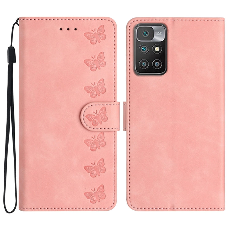 Seven Butterflies Embossed Leather Phone Case, For Xiaomi 11T / 11T Pro, For Xiaomi Redmi 10, For Xiaomi Mi 11 Ultra, For Xiaomi Mi 11 Pro, For Xiaomi Redmi Note 10 5G, For Xiaomi Redmi Note 10 4G, For Xiaomi Redmi Note 10 Pro, For Xiaomi Redmi K40