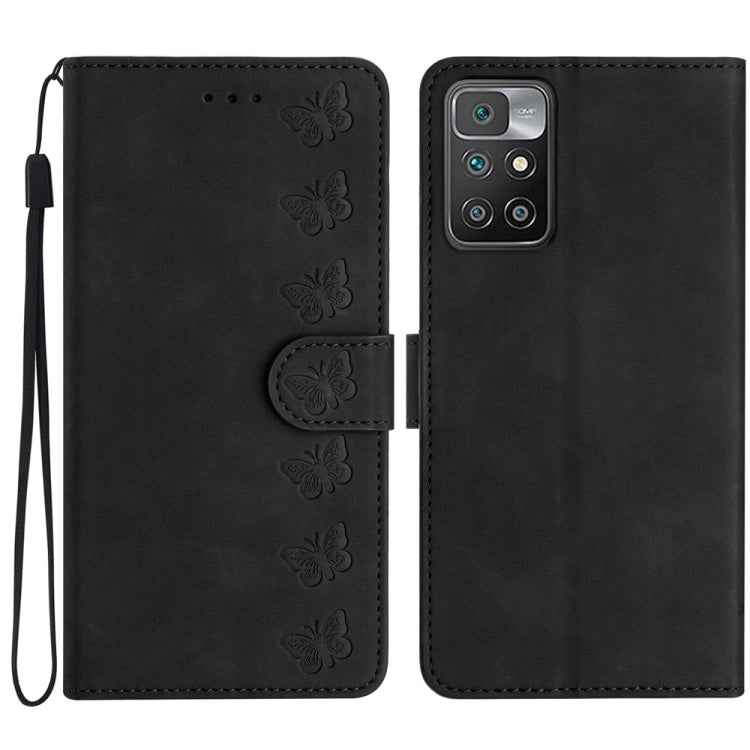 Seven Butterflies Embossed Leather Phone Case, For Xiaomi 11T / 11T Pro, For Xiaomi Redmi 10, For Xiaomi Mi 11 Ultra, For Xiaomi Mi 11 Pro, For Xiaomi Redmi Note 10 5G, For Xiaomi Redmi 9A, For Xiaomi Redmi 9, For Xiaomi Redmi 9C