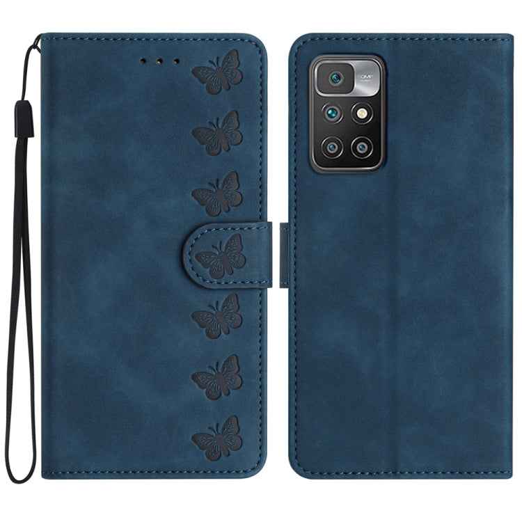 Seven Butterflies Embossed Leather Phone Case, For Xiaomi 11T / 11T Pro, For Xiaomi Redmi 10, For Xiaomi Mi 11 Ultra, For Xiaomi Mi 11 Pro, For Xiaomi Redmi Note 10 5G, For Xiaomi Redmi 9A, For Xiaomi Redmi 9, For Xiaomi Redmi 9C