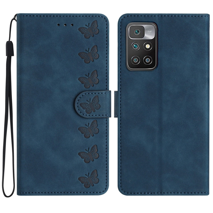 Seven Butterflies Embossed Leather Phone Case, For Xiaomi 11T / 11T Pro, For Xiaomi Redmi 10, For Xiaomi Mi 11 Ultra, For Xiaomi Mi 11 Pro, For Xiaomi Redmi Note 10 5G, For Xiaomi Redmi Note 10 4G, For Xiaomi Redmi Note 10 Pro, For Xiaomi Redmi K40