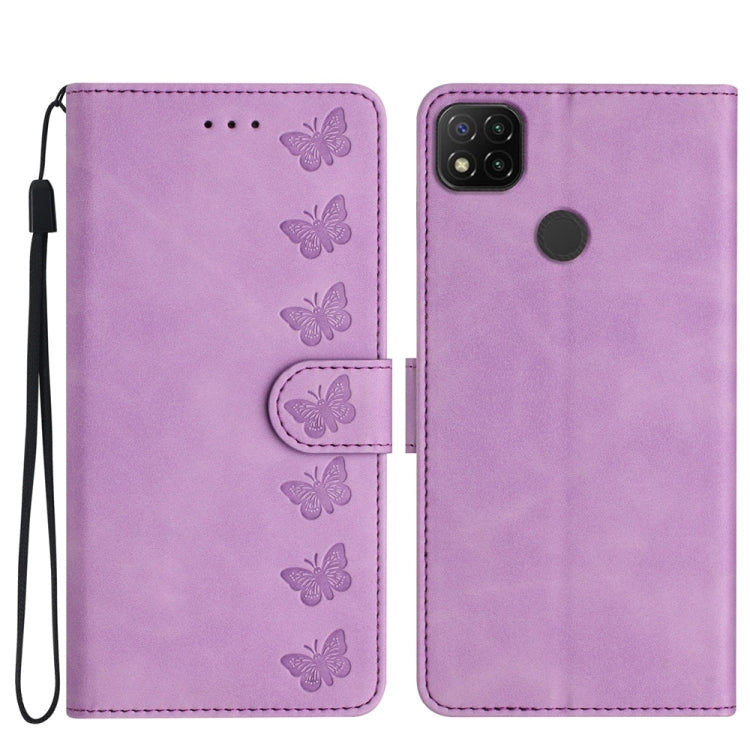 Seven Butterflies Embossed Leather Phone Case, For Xiaomi Redmi A1, For Xiaomi Redmi Note 11 Pro 5G Global, For Xiaomi 12 Lite, For Xiaomi Redmi 10A, For Xiaomi Redmi 10C, For Xiaomi Redmi Note 11 5G, For Xiaomi Redmi 10 2022, For Xiaomi 12 Pro
