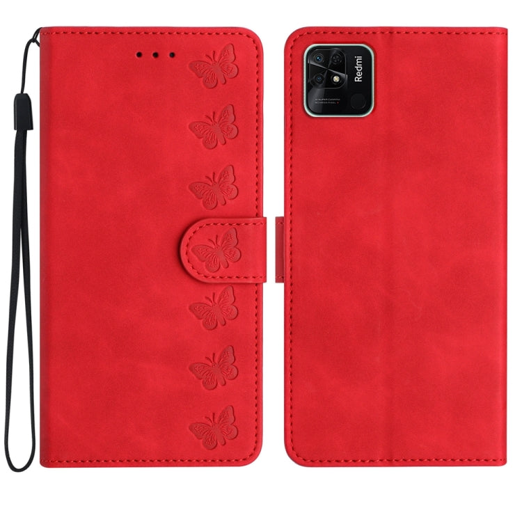 Seven Butterflies Embossed Leather Phone Case, For Xiaomi Redmi A1, For Xiaomi Redmi Note 11 Pro 5G Global, For Xiaomi 12 Lite, For Xiaomi Redmi 10A, For Xiaomi Redmi 10C, For Xiaomi Redmi Note 11 5G, For Xiaomi Redmi 10 2022, For Xiaomi 12 Pro