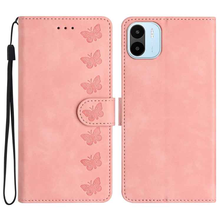 Seven Butterflies Embossed Leather Phone Case, For Xiaomi Redmi A1, For Xiaomi Redmi Note 11 Pro 5G Global, For Xiaomi 12 Lite, For Xiaomi Redmi 10A, For Xiaomi Redmi 10C, For Xiaomi Redmi Note 11 5G, For Xiaomi Redmi 10 2022, For Xiaomi 12 Pro