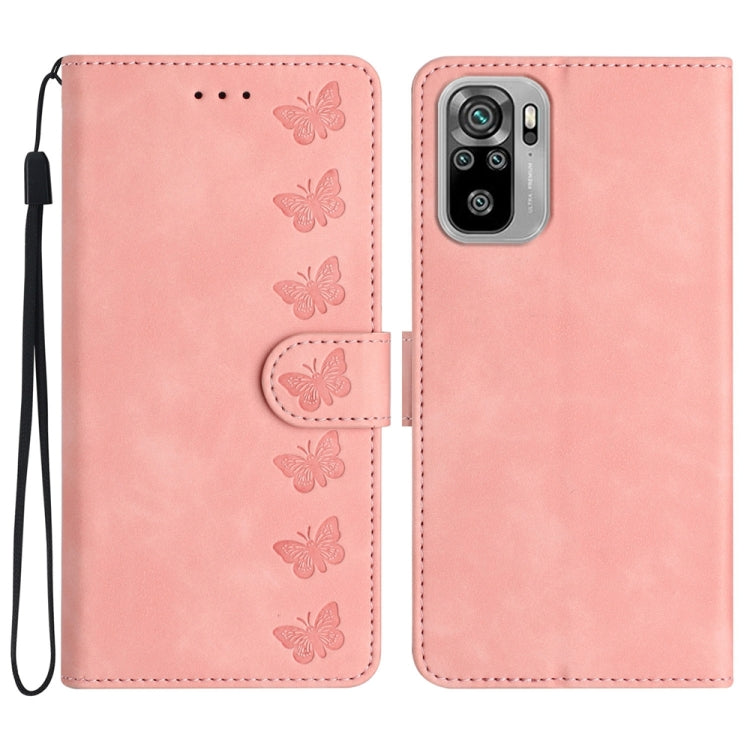 Seven Butterflies Embossed Leather Phone Case, For Xiaomi 11T / 11T Pro, For Xiaomi Redmi 10, For Xiaomi Mi 11 Ultra, For Xiaomi Mi 11 Pro, For Xiaomi Redmi Note 10 5G, For Xiaomi Redmi Note 10 4G, For Xiaomi Redmi Note 10 Pro, For Xiaomi Redmi K40