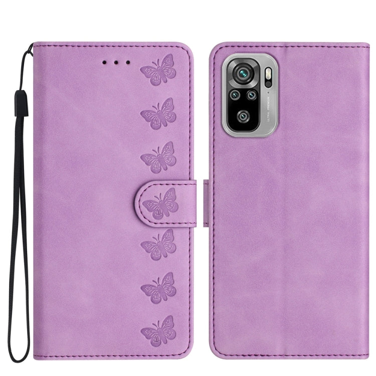 Seven Butterflies Embossed Leather Phone Case, For Xiaomi 11T / 11T Pro, For Xiaomi Redmi 10, For Xiaomi Mi 11 Ultra, For Xiaomi Mi 11 Pro, For Xiaomi Redmi Note 10 5G, For Xiaomi Redmi Note 10 4G, For Xiaomi Redmi Note 10 Pro, For Xiaomi Redmi K40