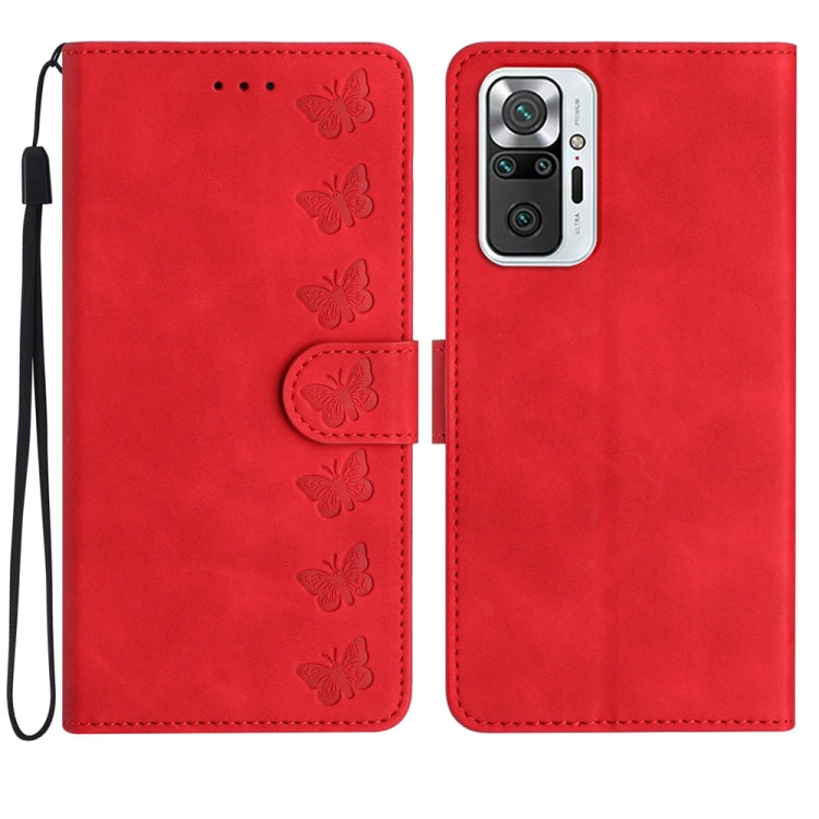 Seven Butterflies Embossed Leather Phone Case, For Xiaomi 11T / 11T Pro, For Xiaomi Redmi 10, For Xiaomi Mi 11 Ultra, For Xiaomi Mi 11 Pro, For Xiaomi Redmi Note 10 5G, For Xiaomi Redmi Note 10 4G, For Xiaomi Redmi Note 10 Pro, For Xiaomi Redmi K40