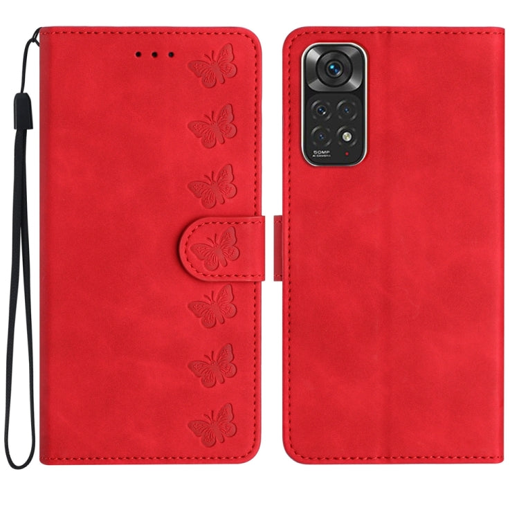 Seven Butterflies Embossed Leather Phone Case, For Xiaomi Redmi A1, For Xiaomi Redmi Note 11 Pro 5G Global, For Xiaomi 12 Lite, For Xiaomi Redmi 10A, For Xiaomi Redmi 10C, For Xiaomi Redmi Note 11 5G, For Xiaomi Redmi 10 2022, For Xiaomi 12 Pro