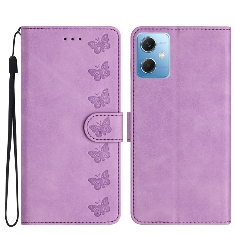 Seven Butterflies Embossed Leather Phone Case, For Xiaomi Redmi 13C 4G, For Xiaomi 13T, For Xiaomi Mi 11 Lite, For Xiaomi Redmi Note 12 Pro 5G Global, For Xiaomi Redmi Note 12 5G Global, For Xiaomi 13 Pro, For Xiaomi 13, For Xiaomi 12T / 12T Pro