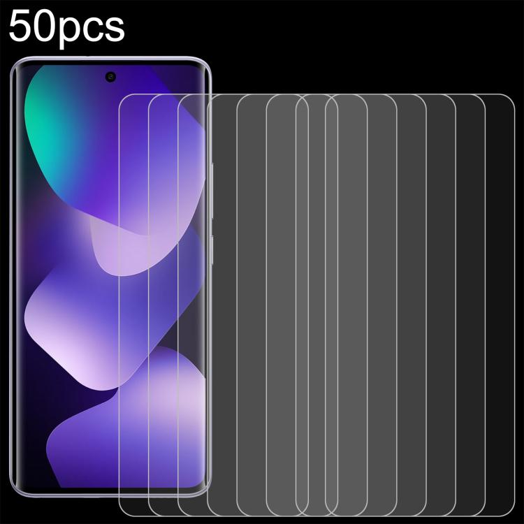 50pcs 0.26mm 9H 2.5D Tempered Glass Film, For Xiaomi Poco M8s 5G, For Xiaomi Poco C81 Pro 4G, For Redmi A7 Pro 171mm / Poco C85x 5G, For Redmi R70 5G / R70m 5G, For Xiaomi Poco C85x 5G, For Redmi Note 15 Special 5G, For Redmi 15a 5G, For Xiaomi 17T 5G ...