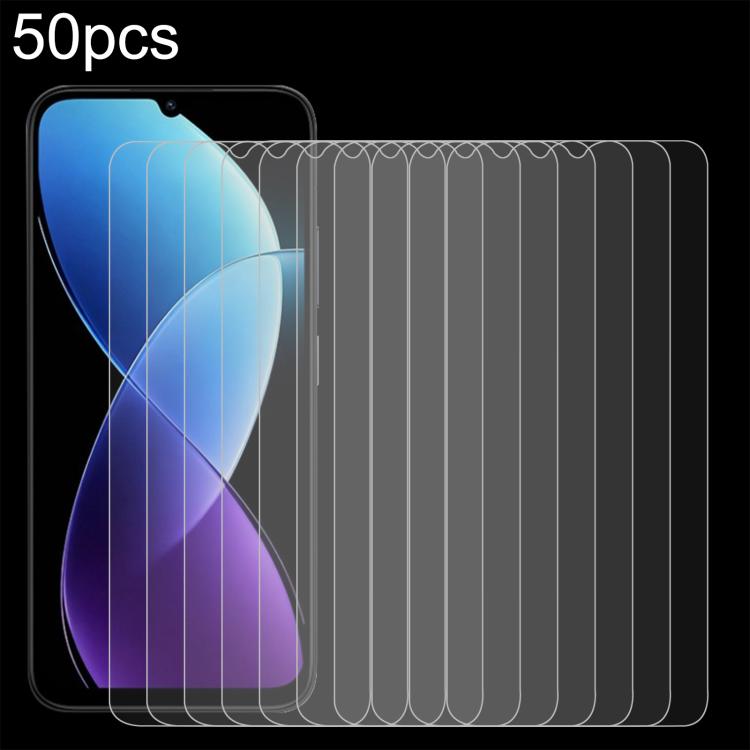 50pcs 0.26mm 9H 2.5D Tempered Glass Film, For Xiaomi Poco M8s 5G, For Xiaomi Poco C81 Pro 4G, For Redmi A7 Pro 171mm / Poco C85x 5G, For Redmi R70 5G / R70m 5G, For Xiaomi Poco C85x 5G, For Redmi Note 15 Special 5G, For Redmi 15a 5G, For Xiaomi 17T 5G ...