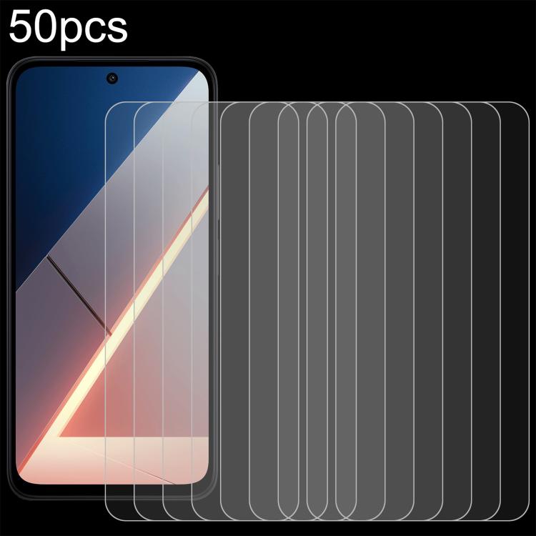 50pcs 0.26mm 9H 2.5D Tempered Glass Film, For Xiaomi Poco M8s 5G, For Xiaomi Poco C81 Pro 4G, For Redmi A7 Pro 171mm / Poco C85x 5G, For Redmi R70 5G / R70m 5G, For Xiaomi Poco C85x 5G, For Redmi Note 15 Special 5G, For Redmi 15a 5G, For Xiaomi 17T 5G ...
