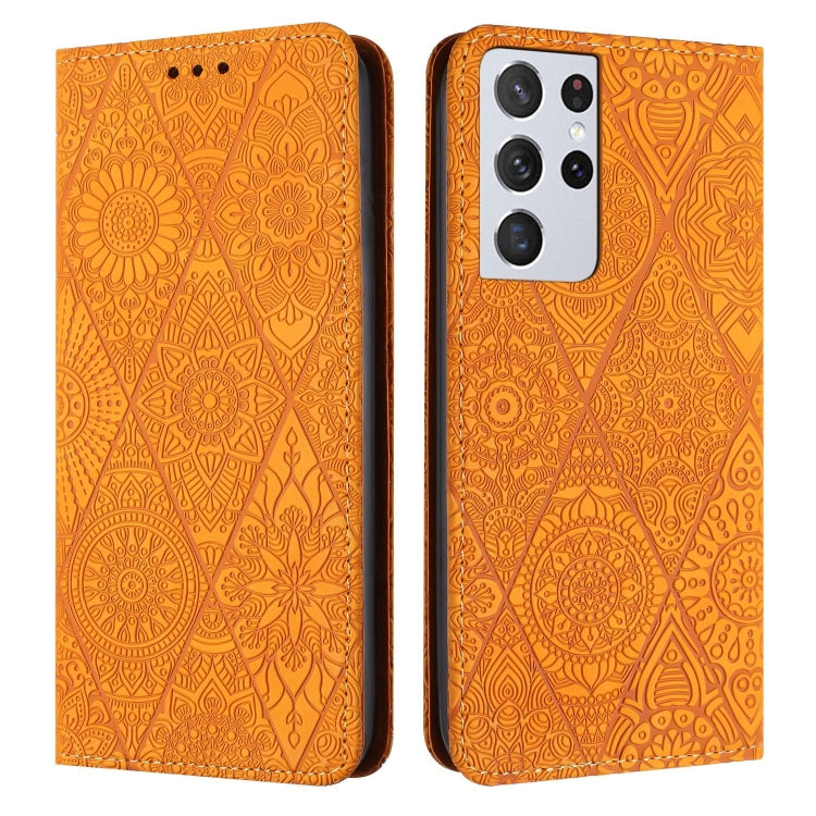 Ethnic Embossed Adsorption Leather Phone Case, For Samsung Galaxy S23 5G, For Samsung Galaxy S23 Ultra 5G, For Samsung Galaxy S22 5G, For Samsung Galaxy S22+ 5G, For Samsung Galaxy S22 Ultra 5G, For Samsung Galaxy S21 5G, For Samsung Galaxy S21+ 5G    ...