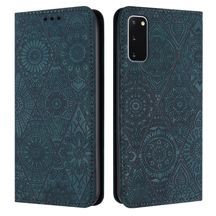 Ethnic Embossed Adsorption Leather Phone Case, For Samsung Galaxy S20, For Samsung Galaxy S20+, For Samsung Galaxy S20 FE, For Samsung Galaxy S20 Ultra, For Samsung Galaxy A02s 166mm, For Samsung Galaxy A03s 166mm, For Samsung Galaxy A12 5G            ...