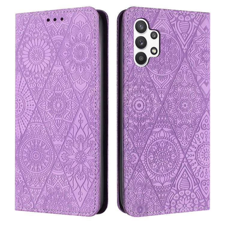 Ethnic Embossed Adsorption Leather Phone Case, For Samsung Galaxy S20, For Samsung Galaxy S20+, For Samsung Galaxy S20 FE, For Samsung Galaxy S20 Ultra, For Samsung Galaxy A02s 166mm, For Samsung Galaxy A03s 166mm, For Samsung Galaxy A12 5G            ...