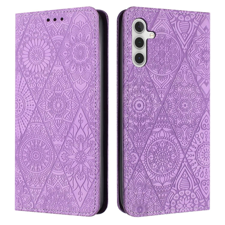 Ethnic Embossed Adsorption Leather Phone Case, For Samsung Galaxy S20, For Samsung Galaxy S20+, For Samsung Galaxy S20 FE, For Samsung Galaxy S20 Ultra, For Samsung Galaxy A02s 166mm, For Samsung Galaxy A03s 166mm, For Samsung Galaxy A12 5G            ...
