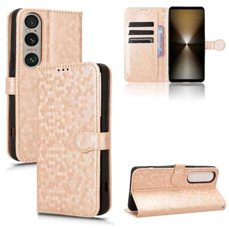Honeycomb Dot Texture Leather Phone Case, For Sony Xperia 10 VII, For Sony Xperia 1 VII, For Sony Xperia 10 VI, For Sony Xperia 1 VI, For Sony Xperia 1 V, For Sony Xperia 10 V