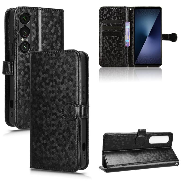 Honeycomb Dot Texture Leather Phone Case, For Sony Xperia 1 VIII, For Sony Xperia 10 VII, For Sony Xperia 1 VII, For Sony Xperia 10 VI, For Sony Xperia 1 VI, For Sony Xperia 1 V, For Sony Xperia 10 V