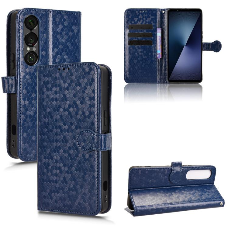 Honeycomb Dot Texture Leather Phone Case, For Sony Xperia 1 VIII, For Sony Xperia 10 VII, For Sony Xperia 1 VII, For Sony Xperia 10 VI, For Sony Xperia 1 VI, For Sony Xperia 1 V, For Sony Xperia 10 V