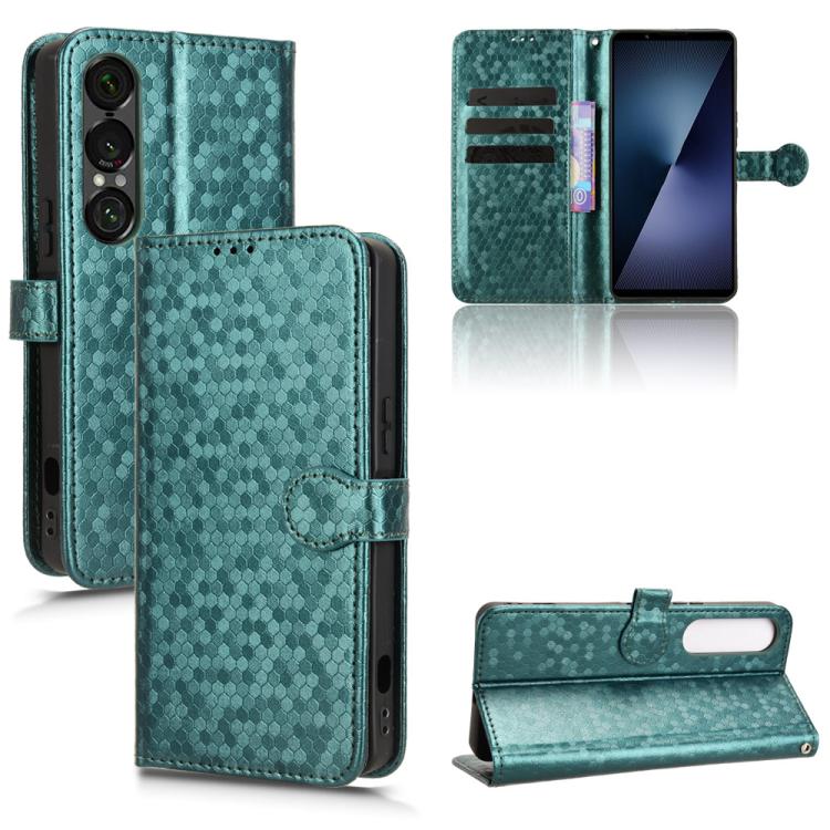 Honeycomb Dot Texture Leather Phone Case, For Sony Xperia 1 VIII, For Sony Xperia 10 VII, For Sony Xperia 1 VII, For Sony Xperia 10 VI, For Sony Xperia 1 VI, For Sony Xperia 1 V, For Sony Xperia 10 V