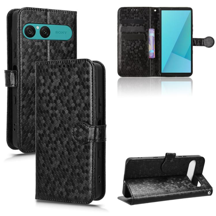 Honeycomb Dot Texture Leather Phone Case, For Sony Xperia 1 VIII, For Sony Xperia 10 VII, For Sony Xperia 1 VII, For Sony Xperia 10 VI, For Sony Xperia 1 VI, For Sony Xperia 1 V, For Sony Xperia 10 V