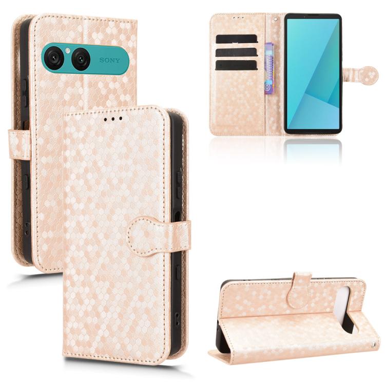 Honeycomb Dot Texture Leather Phone Case, For Sony Xperia 1 VIII, For Sony Xperia 10 VII, For Sony Xperia 1 VII, For Sony Xperia 10 VI, For Sony Xperia 1 VI, For Sony Xperia 1 V, For Sony Xperia 10 V