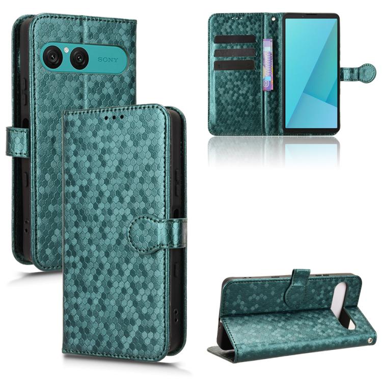 Honeycomb Dot Texture Leather Phone Case, For Sony Xperia 1 VIII, For Sony Xperia 10 VII, For Sony Xperia 1 VII, For Sony Xperia 10 VI, For Sony Xperia 1 VI, For Sony Xperia 1 V, For Sony Xperia 10 V