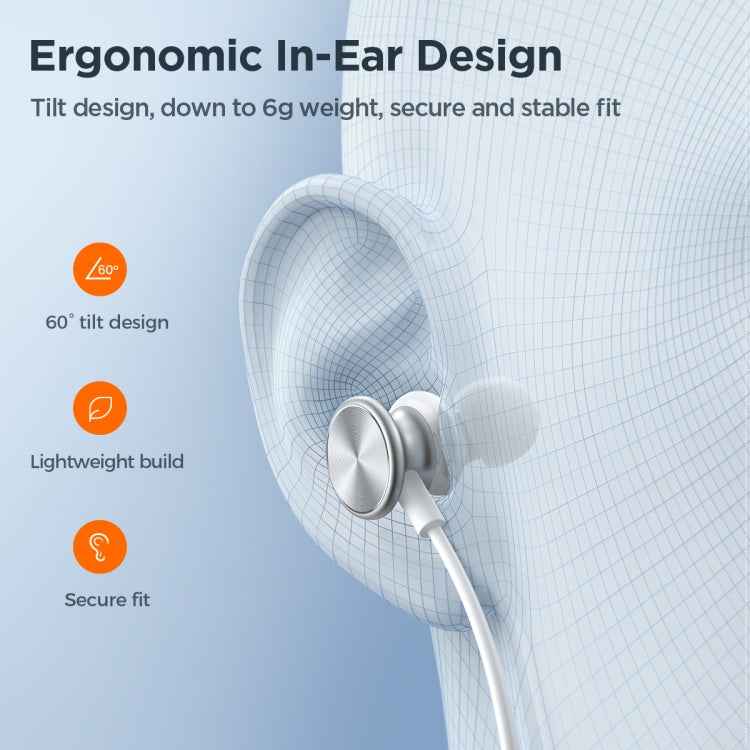 JOYROOM JR-EW03 3.5mm In-Ear Metal Wired Earphone, Length: 1.2m