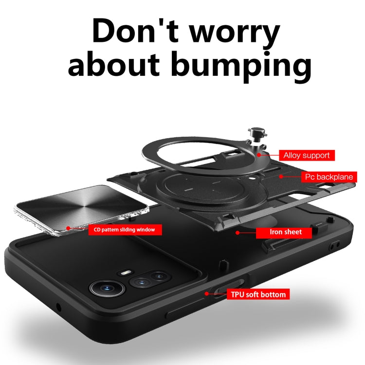 CD Texture Sliding Camshield Magnetic Holder Phone Case, For Xiaomi Redmi Note 12S 4G, For Xiaomi Redmi Note 12 4G, For Xiaomi Redmi Note 12 Pro 5G, For Xiaomi Redmi 12C, For Xiaomi 13 Lite / Civi 2 5G, For Xiaomi 13 Pro, For Xiaomi 13                 ...
