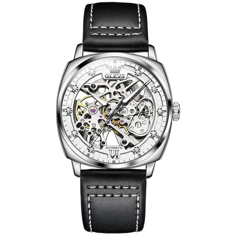 OLEVS 6651 Men Luminous Waterproof Hollow Mechanical Watch