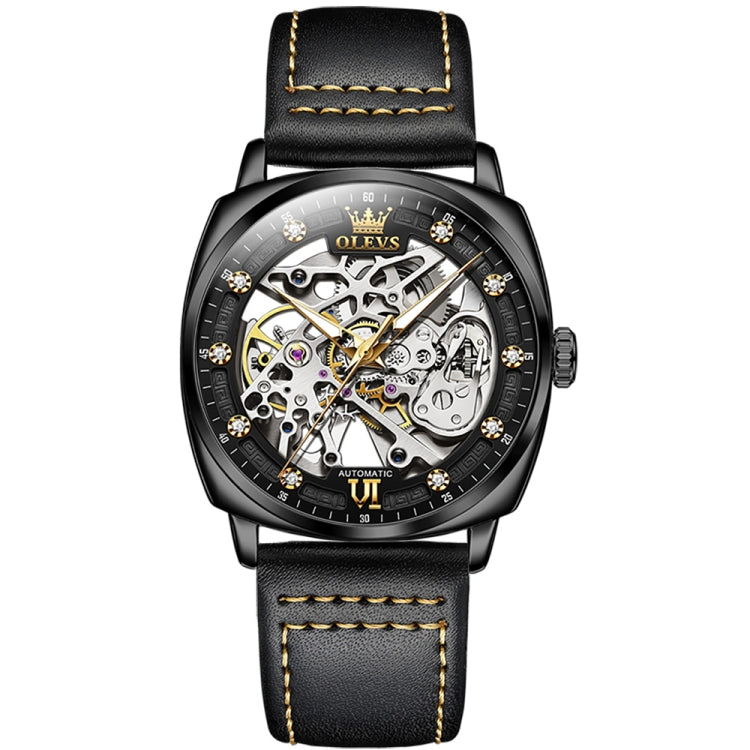 OLEVS 6651 Men Luminous Waterproof Hollow Mechanical Watch