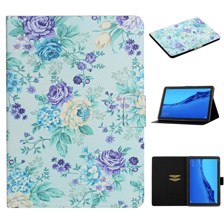Flower Pattern Horizontal Flip Leather Case with Card Slots & Holder, For Huawei MediaPad M5 lite 10.1, For Huawei MediaPad T5, For Lenovo Tab M10, For Lenovo Tab M10 Plus, For Samsung Galaxy Tab A 8.0 2019, For Samsung Galaxy Tab A 10.1 (2019)        ...