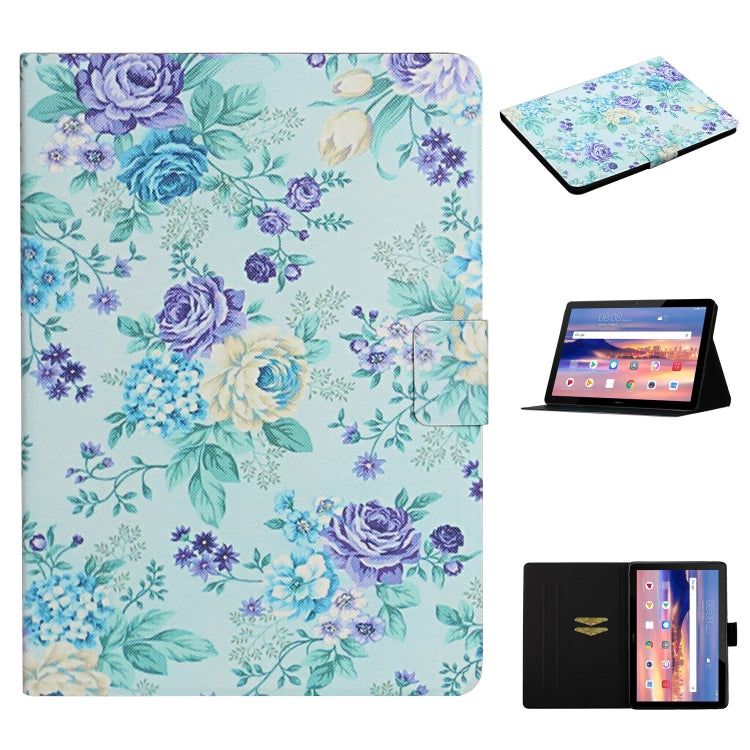 Flower Pattern Horizontal Flip Leather Case with Card Slots & Holder, For Huawei MediaPad M5 lite 10.1, For Huawei MediaPad T5, For Lenovo Tab M10, For Lenovo Tab M10 Plus, For Samsung Galaxy Tab A 8.0 2019, For Samsung Galaxy Tab A 10.1 (2019)        ...