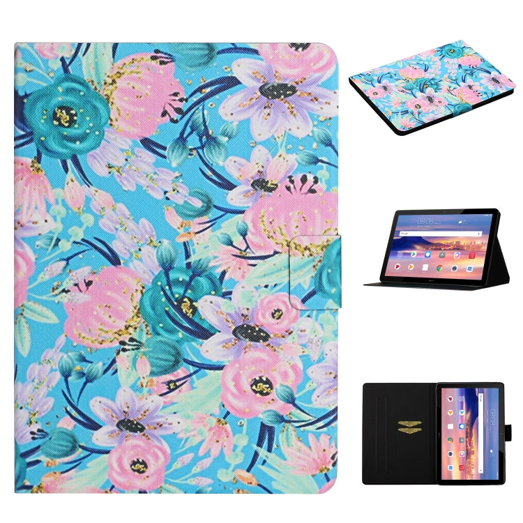 Flower Pattern Horizontal Flip Leather Case with Card Slots & Holder, For Huawei MediaPad M5 lite 10.1, For Huawei MediaPad T5, For Lenovo Tab M10, For Lenovo Tab M10 Plus, For Samsung Galaxy Tab A 8.0 2019, For Samsung Galaxy Tab A 10.1 (2019)        ...