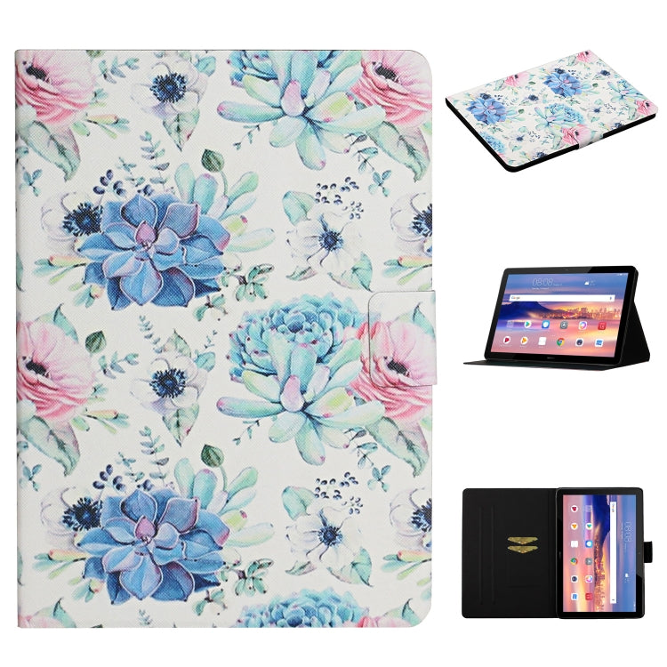 Flower Pattern Horizontal Flip Leather Case with Card Slots & Holder, For Huawei MediaPad M5 lite 10.1, For Huawei MediaPad T5, For Lenovo Tab M10, For Lenovo Tab M10 Plus, For Samsung Galaxy Tab A 8.0 2019, For Samsung Galaxy Tab A 10.1 (2019)        ...