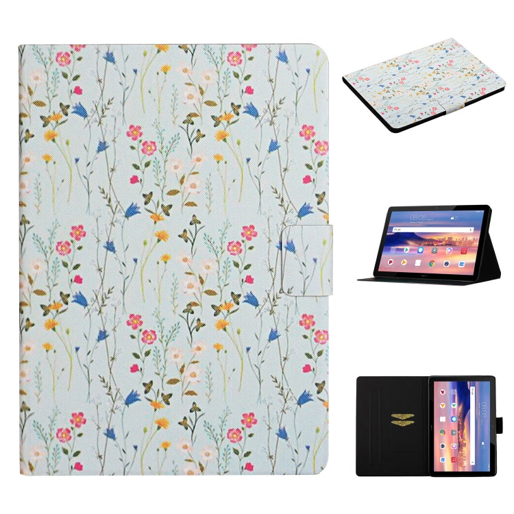 Flower Pattern Horizontal Flip Leather Case with Card Slots & Holder, For Huawei MediaPad M5 lite 10.1, For Huawei MediaPad T5, For Lenovo Tab M10, For Lenovo Tab M10 Plus, For Samsung Galaxy Tab A 8.0 2019, For Samsung Galaxy Tab A 10.1 (2019)        ...
