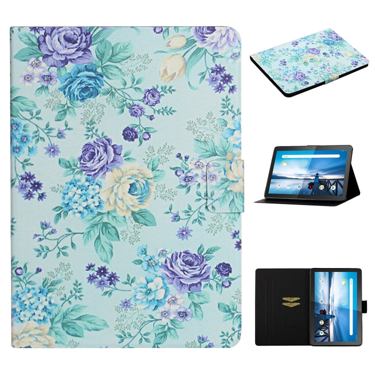 Flower Pattern Horizontal Flip Leather Case with Card Slots & Holder, For Huawei MediaPad M5 lite 10.1, For Huawei MediaPad T5, For Lenovo Tab M10, For Lenovo Tab M10 Plus, For Samsung Galaxy Tab A 8.0 2019, For Samsung Galaxy Tab A 10.1 (2019)        ...