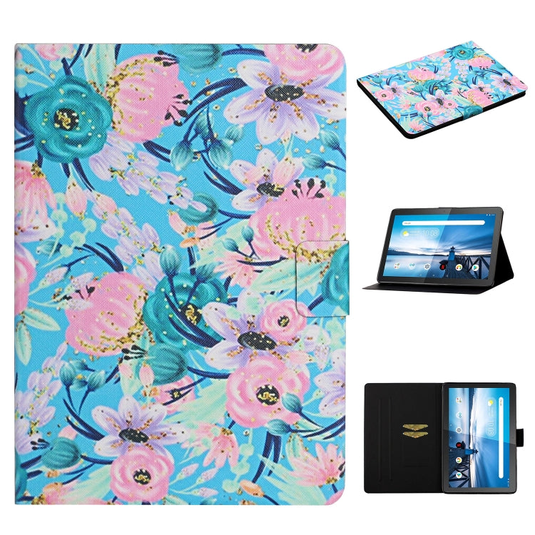Flower Pattern Horizontal Flip Leather Case with Card Slots & Holder, For Huawei MediaPad M5 lite 10.1, For Huawei MediaPad T5, For Lenovo Tab M10, For Lenovo Tab M10 Plus, For Samsung Galaxy Tab A 8.0 2019, For Samsung Galaxy Tab A 10.1 (2019)        ...