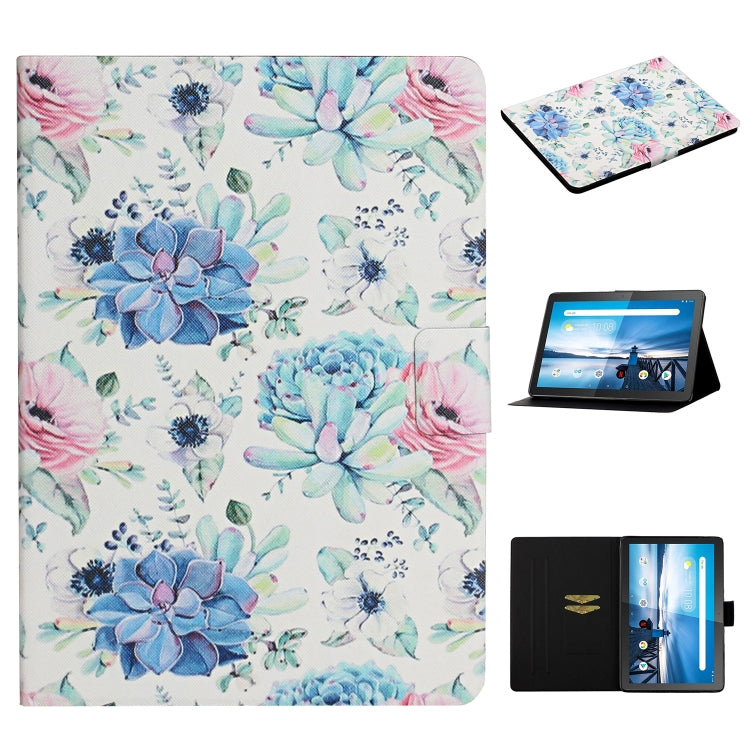 Flower Pattern Horizontal Flip Leather Case with Card Slots & Holder, For Huawei MediaPad M5 lite 10.1, For Huawei MediaPad T5, For Lenovo Tab M10, For Lenovo Tab M10 Plus, For Samsung Galaxy Tab A 8.0 2019, For Samsung Galaxy Tab A 10.1 (2019)        ...