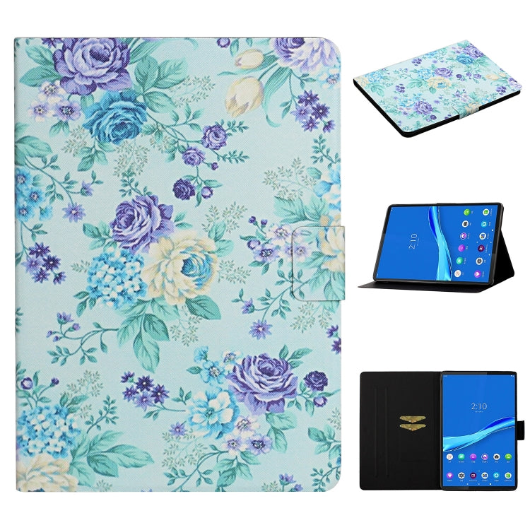 Flower Pattern Horizontal Flip Leather Case with Card Slots & Holder, For Huawei MediaPad M5 lite 10.1, For Huawei MediaPad T5, For Lenovo Tab M10, For Lenovo Tab M10 Plus, For Samsung Galaxy Tab A 8.0 2019, For Samsung Galaxy Tab A 10.1 (2019)        ...