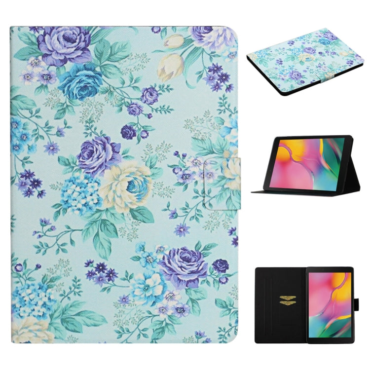 Flower Pattern Horizontal Flip Leather Case with Card Slots & Holder, For Huawei MediaPad M5 lite 10.1, For Huawei MediaPad T5, For Lenovo Tab M10, For Lenovo Tab M10 Plus, For Samsung Galaxy Tab A 8.0 2019, For Samsung Galaxy Tab A 10.1 (2019)        ...