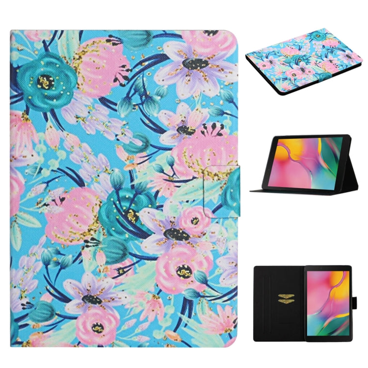 Flower Pattern Horizontal Flip Leather Case with Card Slots & Holder, For Huawei MediaPad M5 lite 10.1, For Huawei MediaPad T5, For Lenovo Tab M10, For Lenovo Tab M10 Plus, For Samsung Galaxy Tab A 8.0 2019, For Samsung Galaxy Tab A 10.1 (2019)        ...
